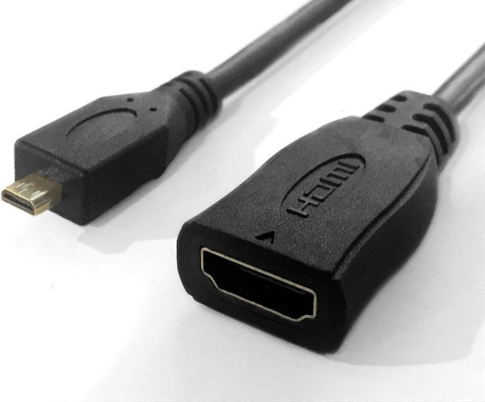 Micro HDMI (Male) -> HDMI (Femelle); 15 cm